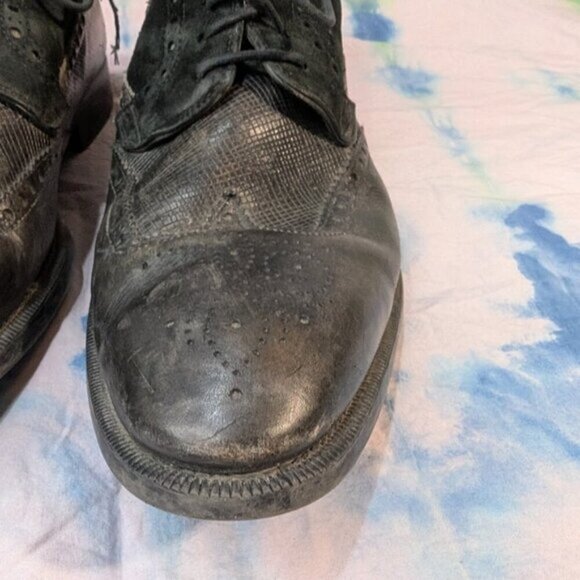 Magnanni Black Leather and Suede Oxford Derby Dress Boots Men Size 42.5 - Picture 4 of 14